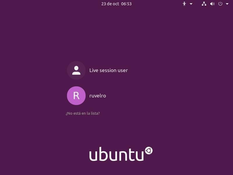 User selection on Ubuntu lock screen