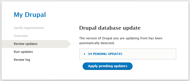 Review of pending Drupal updates