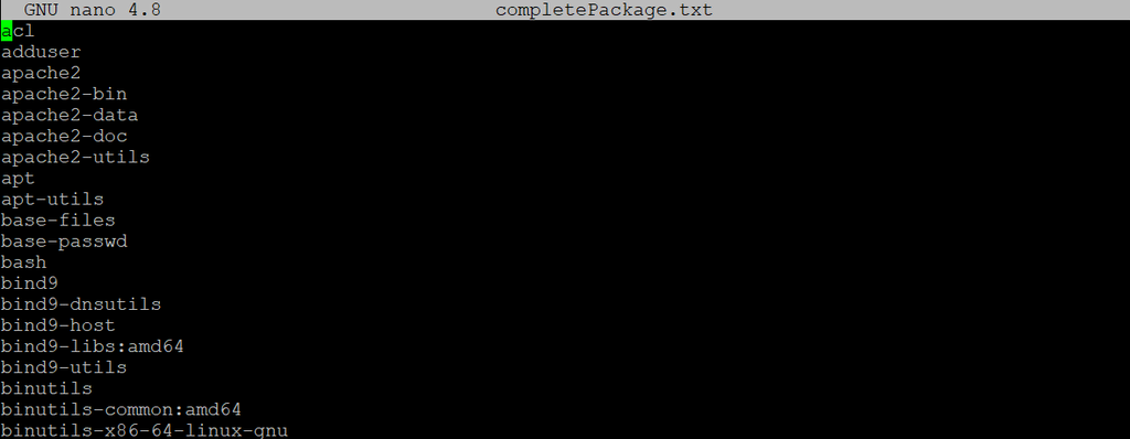 Example of commands to request information from the package manager in Ubuntu