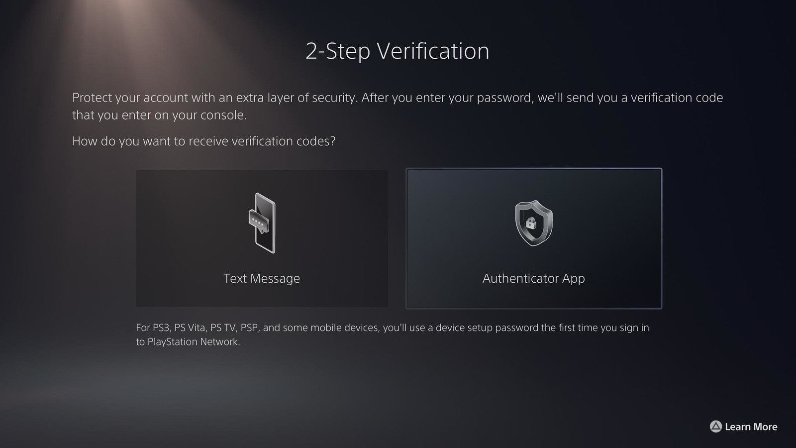 How to activate 2-step verification on PS5