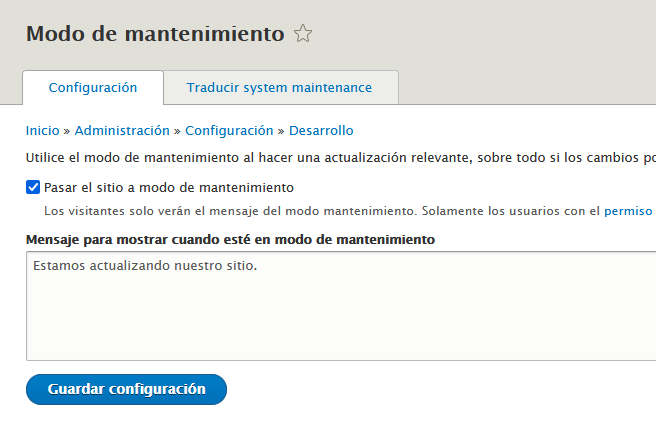 Customize the Drupal maintenance mode message.